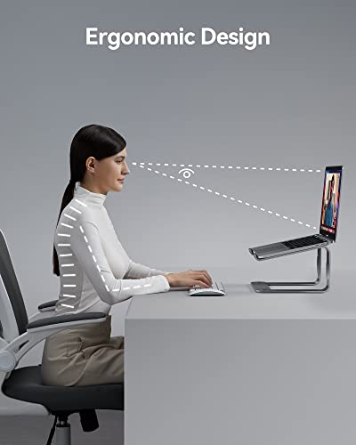 Loryergo Laptop Stand, Ergonomic Laptop Riser Laptop Stand For Desk, Notebook Computer Stand Holder Compatible With Most 10-15.6” Laptops, Silver #TOP1