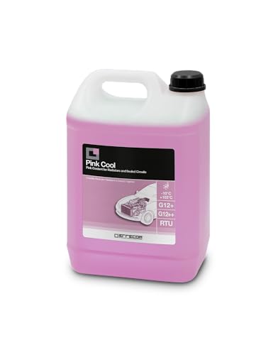ERRECOM Pink Cool, Liquide Radiateur Rose -10°C/+103°C, antigel G12+, G12++ avec Paquet d'inhibiteurs Si-OAT 100% silanisé, Prêt à l'emploi, 5 litres