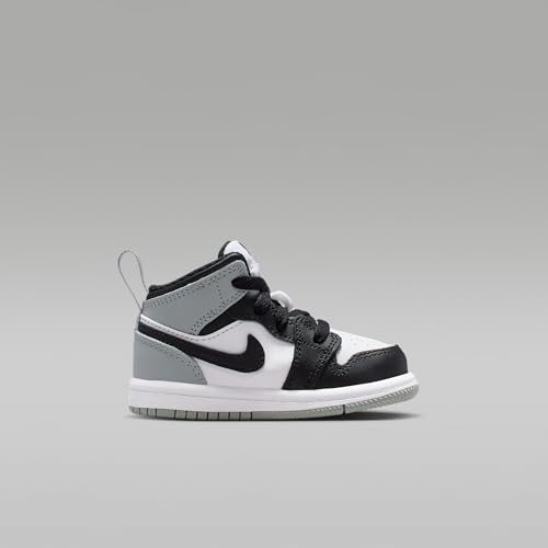 Jordan 1 Mid Baby/Toddler Shoes (White/Light Smoke Grey/Black)3