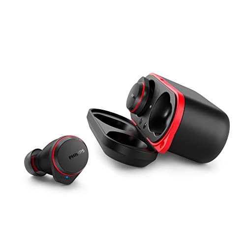 Philips Audio TAA7507BK/00 True Wireless Sports Headphones, Premium Sound, Noise Cancelling Pro, Crystal-clear Calls, Reliable In-ear fit, Up To 28 Hours Play Time, Black