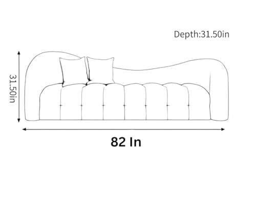 Image of LEGACY OF COMFORT German Curved Sofa Modern Simple Style Living Room Sofa (Ivory)
