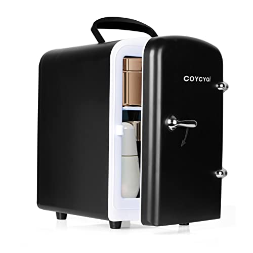 COYCYQI Mini Fridge for Skincare, 4L/6 Can Small Personal Beauty Cooler