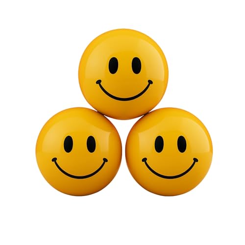 Image of Mother India Smiley Balls Lightweight Stress Relief and Fun for All Ages Yellow, Squeeze Ball Perfect for Stress Relief, Hand Exercise, Toy Sports Outdoor Equipment for Games Playing (Pack of 3)