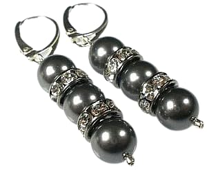 Boucles d'oreilles en perles de cristal anti allergie argent 925