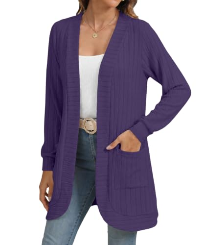 Image of YSYOKOW Cardigan Sweaters for Women Long Sleeve Open Front with Pockets