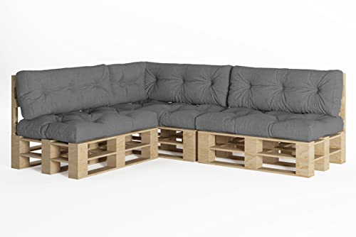 chilly pilley® Palettenauflage UV Wasserabweisend Leinenoptik Schaumflocken Palettenkissen auf...