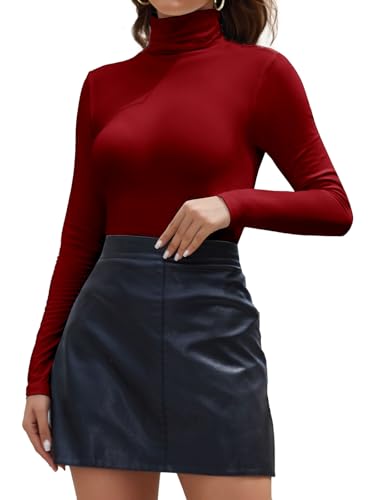 Joyshaper Langarmshirt Damen Rollkragen Shirts Langarm Stehkragen Oberteile...