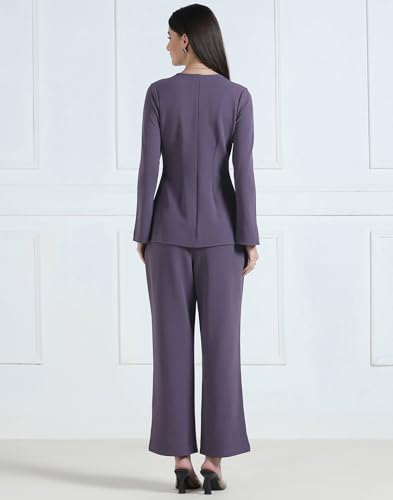 Image of Selvia Women's Lycra Top and Trouser Pant Set, Co ord Set for Women Stylish