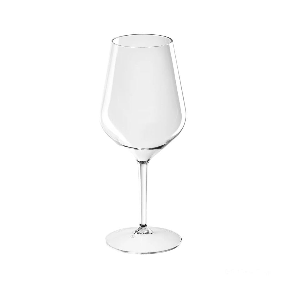 Generico 6 Bicchieri Calice Wine Cocktail in TRITAN infrangibile| VARI COLORI | bicchieri vino resistenti, infrangibili, colorati e riutilizzabili (Trasparente)