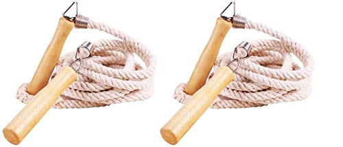 Jump Ropes Skipping Ropes 2PCS Length 10 Feet 3 Meters Each, Fitness Equipment Cotton Hemp Jump Ropes, Sports Ropes 2PCS 3 Meters