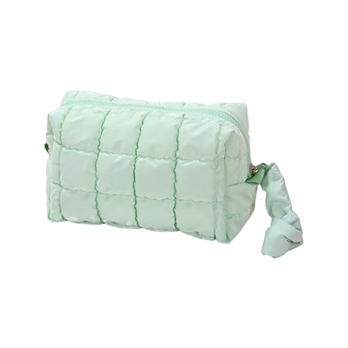 Neceser de cosméticos y aseo | Organizador moderno - Bolsa de almacenamiento de viaje acolchada | Para madre, esposa, novia, loción, lápiz de cejas, sombra de ojos, lápiz corrector, camping, verde