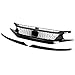 Shenyi Parrilla delantera Parrilla delantera del coche + Faro de la ceja fijado for Hondas CIVIC 2016-2021 tope delantero de Racing Parrillas de faros de párpados