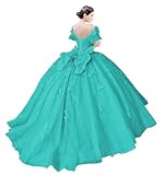 Ftupza Butterfly Aqua Quinceanera Dresses Off Shoulder Puffy Long Ball Gown vestido de 15 años Sweet 15 16 Dresses Pettie Size