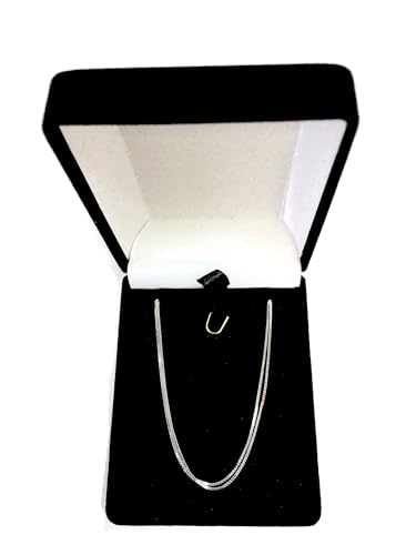 Jewelry Affairs 14k White Solid Gold Mirror Box Chain Necklace, 0.7mm4