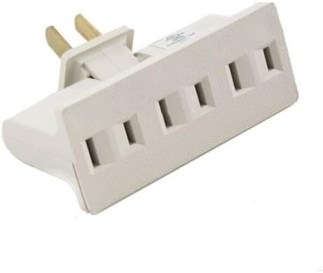 3 Outlet Grounded AC Power 2 Prong Swivel Light Wall Tap Adapter UL Listed Beige