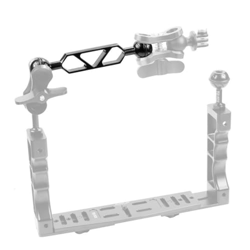 Image of 1 inch Ball to YS Head Adapter with 5'' Extension Arm Aluminum Alloy Underwater Dual Ball Arm for Strobe, Video Light, Diving Tray