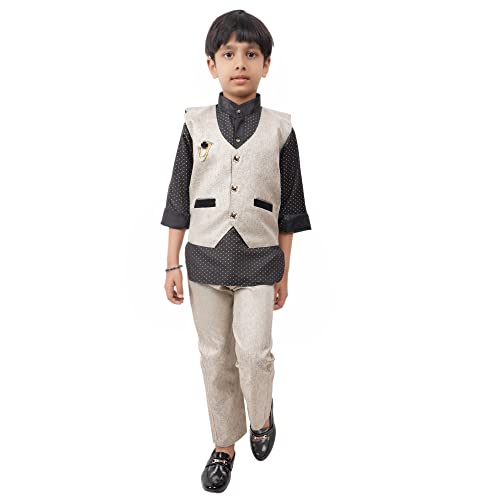 Image of Stylish 3-Piece Waistcoat, Kurta and Trouser Suit Set VC001