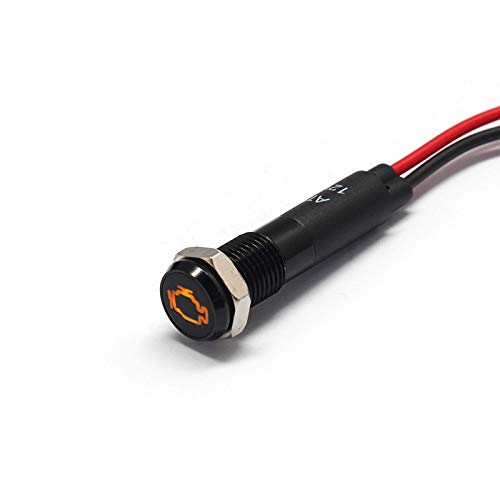 Alpinetech PLB8MS 8mm 5/16" 12V LED Metal Signal Indicator Pilot