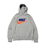 [ナイキ] セットアップ対応モデル クラブ コレクション プルオーバー フーディ パーカー FN3105-063 ダークグレーヘザー/ライトスモークグレー/セーフティオレンジ スウェット 上下 スポーツウェア ジム フィットネス トレーニング リラックス 国内正規品 フリース 裏起毛 上着のみ メンズ Mサイズ