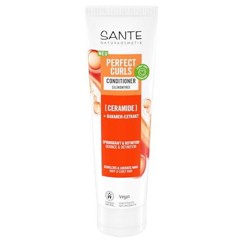 SANTE Naturkosmetik Perfect Curls Conditioner Ceramide - 150ml - Haarspülung mit Ceramiden & Banane - Feuchtigkeitspflege für Locken & welliges Haar - silikonfrei, mild & vegan