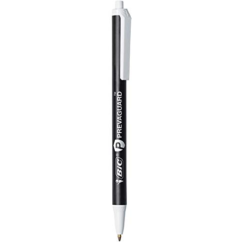 Image of BIC PrevaGuard Clic Stic Ballpoint Pen Contains Built-in Protection On the Pen To Suppress Bacteria Growth, Black, 60-Count