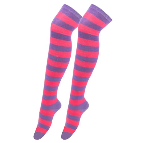 Striped Leg Warmer Women Girls Knee High Socks Tights