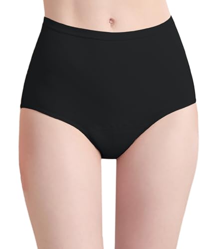 Image of Urinary Incontinence Postpartum Underwear for Women Washable Leak Proof Odor Control 56ml Absorbency Brief 1 Pack (Black, 4XL)