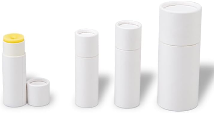50pcs Kraft Paper Push Up Tubes Cardboard Cosmetic Cylindrical Packaging(White,0.18OZ 5g)