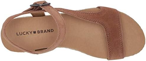 Lucky Brand Women's GABRIEN Flat Sandal, Latte, 6 | Image 4