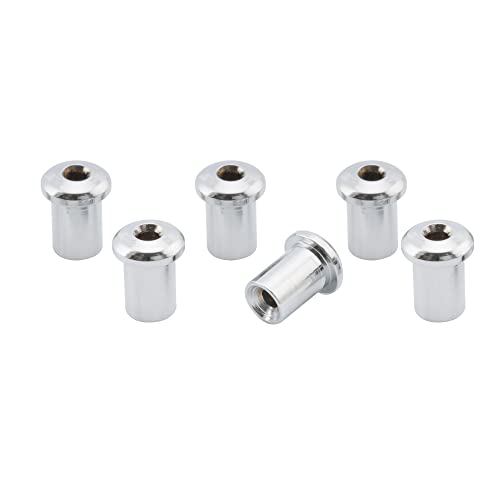 Musiclily Pro 5mm Steel Top Mounting String Ferrules for Electric Guitar Chrome (Set of 6)