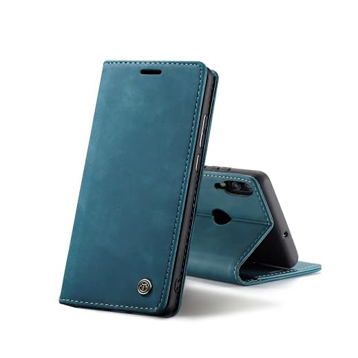 Chocoyi Compatible Funda Huawei P20 Lite Flip Leather Edition,magnético, función de Soporte y Ranuras para Tarjetas-Azul