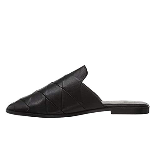 YDN Women Stylish Cross Line Mules Closed Pointed Round Toe Flats Slip On Sexy Fashion Evening Party Shoes3