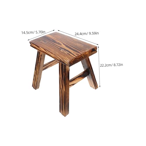 Taburete pequeño de madera maciza para evitar golpes con bordes suaves 3