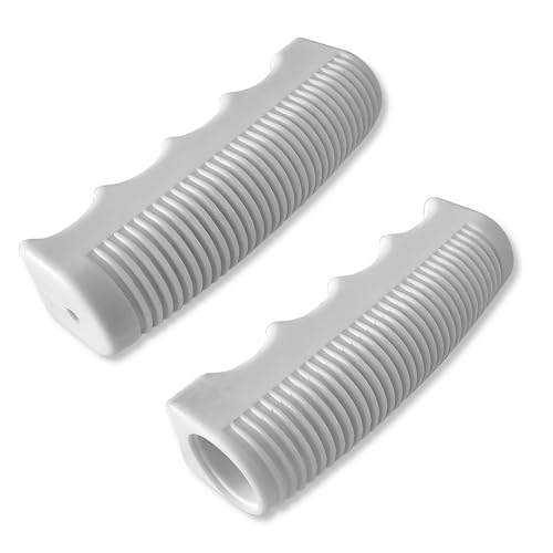 Diametro (circa): 22 mm. Manopole per manubrio bicicletta, colore bianco, in gomma, stile vintage