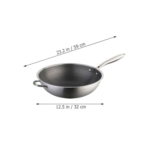 Wok de acero inoxidable con mango ergonómico y superficie antiadherente miniatura 3