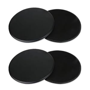 2 Pairs Of Black Sliding Discs, Double-Sided Sliding Discs, Yoga Core Training Discs, Multi-Function Fitness Sliding Discs, Creative Full-Body Training Sliding Discs.