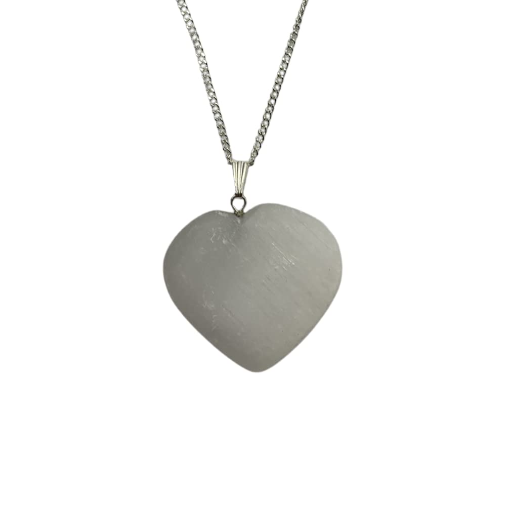 VIE Naturals Crystal Heart Pendant, 3cm, Selenite, One