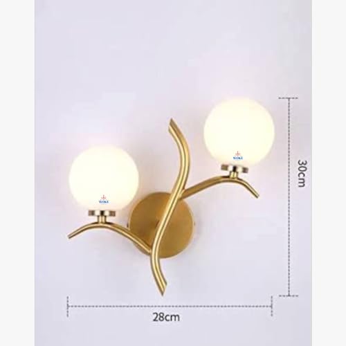 Image of WOKE Premium Tree Design Wall Light | Gold Finish Metal & Frosted Glass Decorative Wall Lamp for Bedroom, Living Room, Hall, Hotel, Restaurant & Luxury Home Decor | E27 Holder