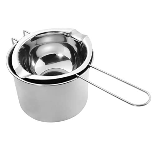BRIGHTFUFU Stainless Steel Melting Pots 2 Pack for Chocolate Candy Melts Waxes Non-slip