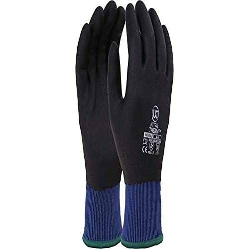 UCI NitraTherm Thermal Insulated Fully Coated Waterproof Cold Winter Work Gloves (8 / Medium), Black