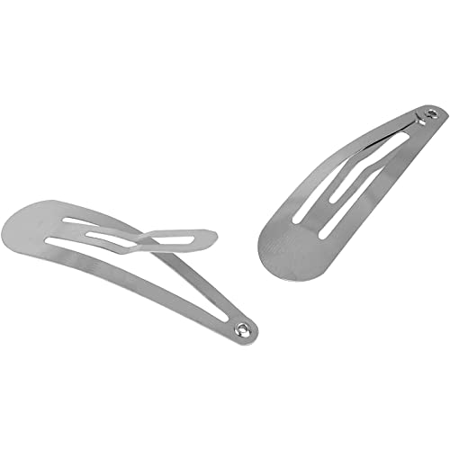 Snap Clips - 100-Pack Hair Clips, No Slip Metal Hair Barrette, Hair Pins, Accessories for Women, Girls, Toddlers, Kids, Salon, Hair Styling, Art Craft DIY Projects, Silver, 1.9 x 0.5 Inches