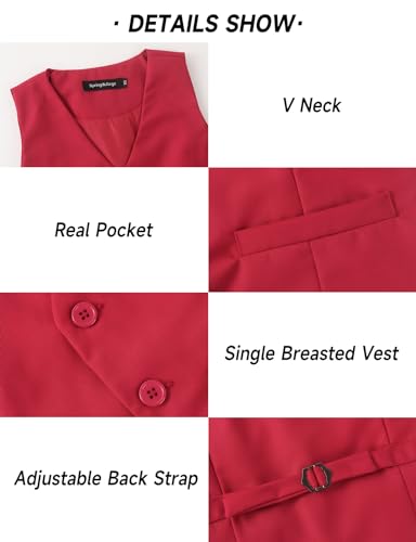 springampgege boy39s formal suit vest solid dress waistcoat vest with pockets size 4-14 years