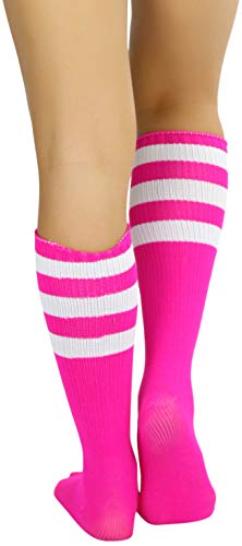 ToBeInStyle Women's Premium Below Knee Athletic Socks w/Contrasting Wide Stripes2