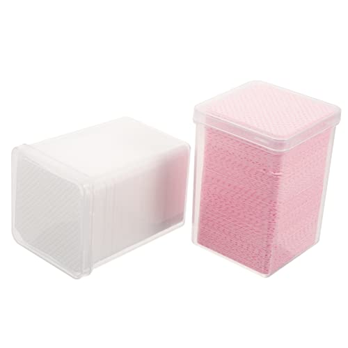 CLISPEED Sin Pelusa para Uñas Cajas de Almohadillas de Limpieza de Esmalte para Limpiar Botellas de Pegamento de Pestañas y Remover Esmalte de Gel