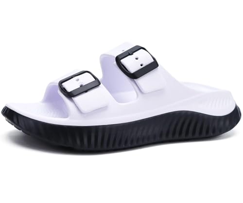 Image of KuaiLu Womens Recovery Sandals With Comfortable Plantar Fasciitis Arch Support, Orthotic Adjustable Thick Cushion Sport Slides Reduces Stress on Feet, Joints & Back Post-Exercise
