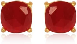 PANOPLY Silver Earrings, Stud Earrings, Gemstone Earring, Dainty Earring, Gift Earring, Designer Earring, Handmade Earring, Stylish Earring For Her (Carnelian)