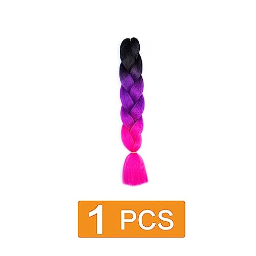 prinfantasy Purple Braiding Hair Extensions Pre Stretched for 24" Yaki Straight Braiding Hair Synthetic Kanekalon Fiber Hot Water Braiding Hair Extension,GBBZ100 - Image 2