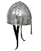 Fine Peak Medieval Nasal Norman Helmet - Silver Reenactment, LARP and Cosplay Armor for Viking, Knight and Spartan Costume