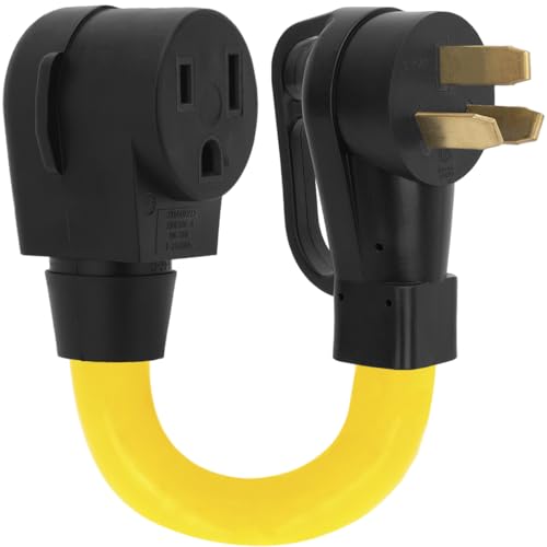 Image of (Heavy Duty 6AWG) Nema 10-50P 50A Dryer to 6-50R 50A Welder Adapter Cable,3-Prong Dryer to Welder Adapter Cable, 10-50P 50A to 6-50R Welding Cable, STW 6AWG 1-Foot