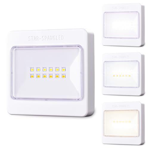 Image of STAR-SPANGLED 3.7 inch Dimmable LED Puck Light Under Cabinet AA Battery, 3 Pack